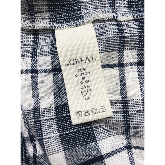 THE GREAT Gingham B&W Plaid Smocked Bust Flutter Sleeve Maxi Dress US SMALL - Picture 15 of 16